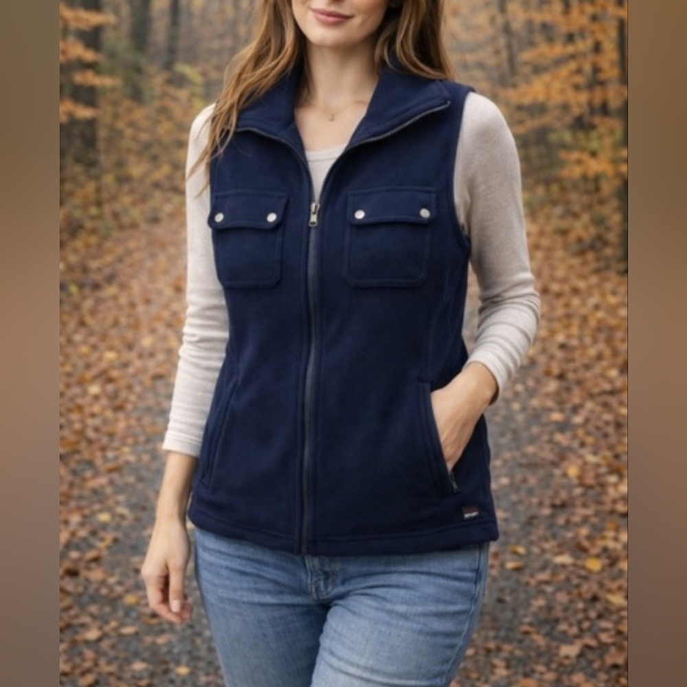 Chaps Women's Navy Blue Vest ~ Size Petite Large